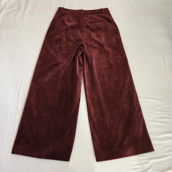 Banana Republic nwt Rivoli wide leg corduroy pants maroon size 12 short 12s - Picture 5 of 13